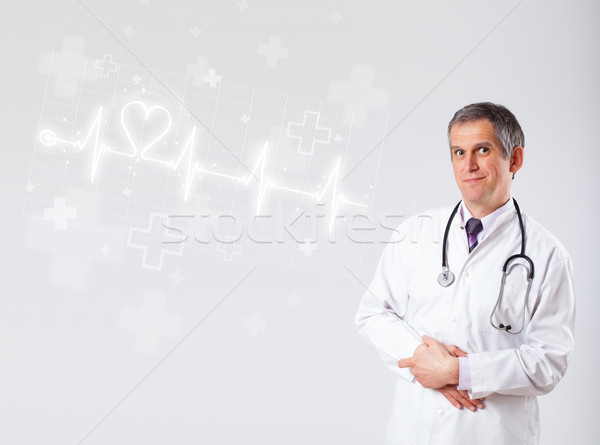 Médico latido del corazón resumen corazón hombre médicos Foto stock © ra2studio