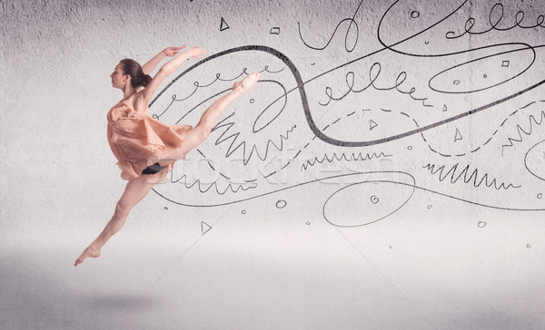 Ballett-Tänzerin Kunst Tanz Zeilen Pfeile Stock foto © ra2studio