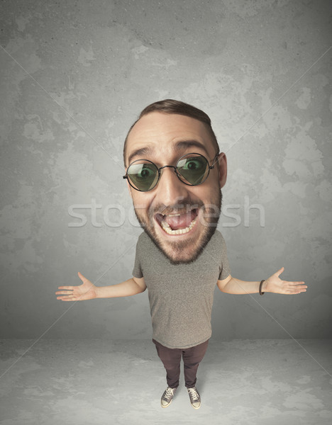 Funny person with big head Stock photo © ra2studio