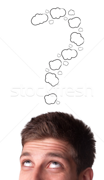  Caucasian male adult has way too many questions in his head  Stock photo © ra2studio