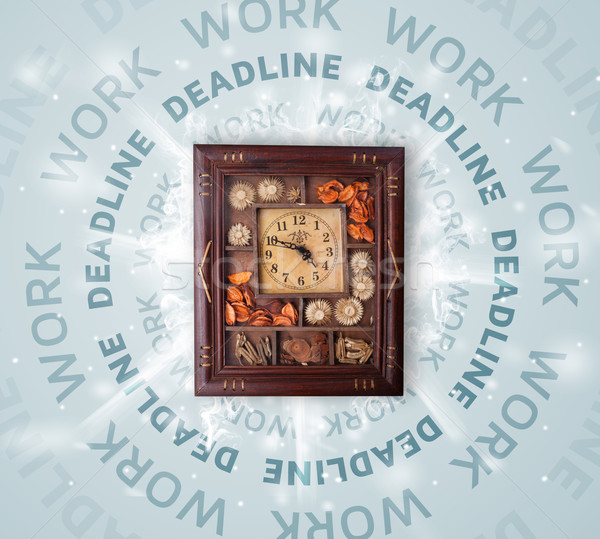 Clocks with work and deadline round writing Stock photo © ra2studio