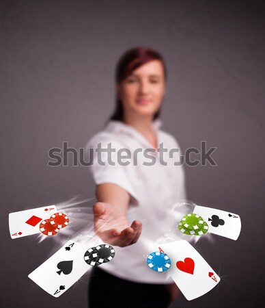 Giocare poker carte chip bella Foto d'archivio © ra2studio