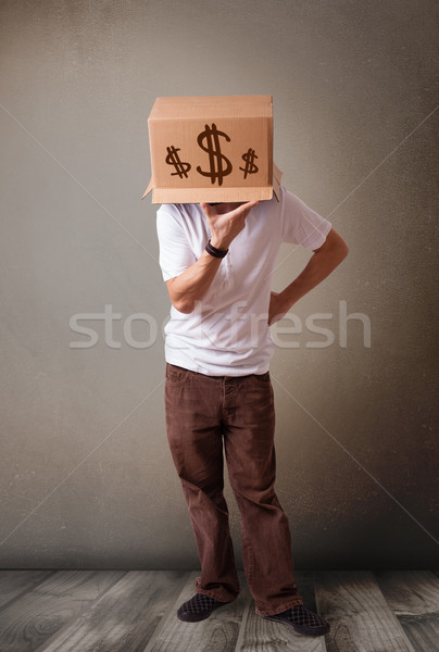 Jonge man hoofd dollar permanente Stockfoto © ra2studio