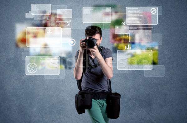 Stockfoto: Knap · fotograaf · camera · jonge · professionele · mannelijke