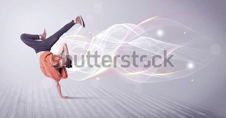 Városi breaktáncos tánc fehér vonalak gyönyörű Stock fotó © ra2studio