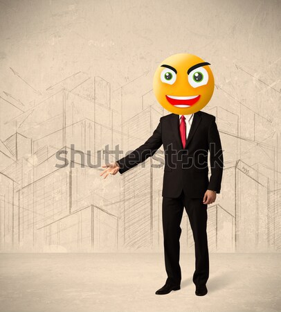 businessman wears devil smiley face Stock photo © ra2studio