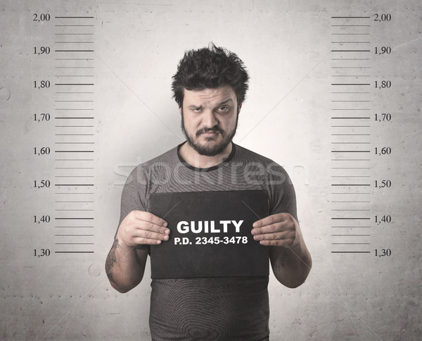 Gengszter börtön bűnös férfi személyi igazolvány feliratok Stock fotó © ra2studio