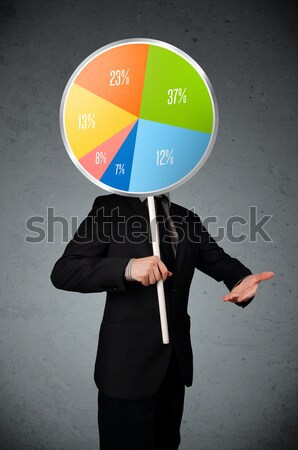 Businessman holding a pie chart Stock photo © ra2studio