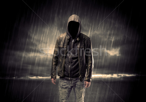 Stockfoto: Anoniem · terrorist · nacht · dief · onherkenbaar · permanente