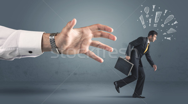 üzletember messze nagy kéz kézzel rajzolt munka Stock fotó © ra2studio