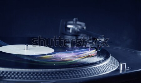 Foto stock: Plato · jugando · vinilo · resumen · líneas