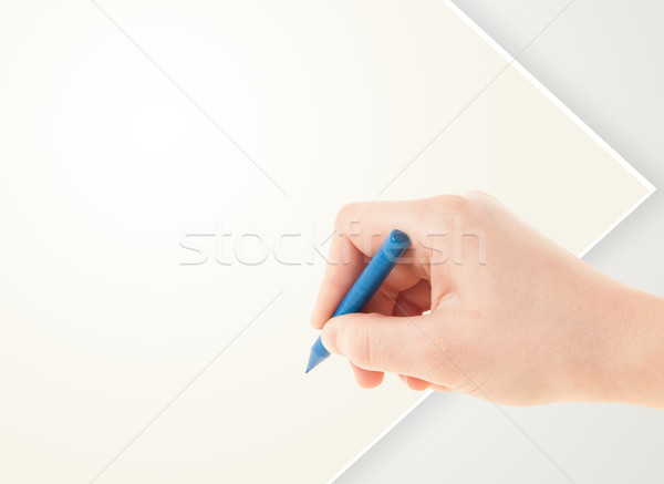 Criança desenho colorido crayon vazio papel em branco Foto stock © ra2studio