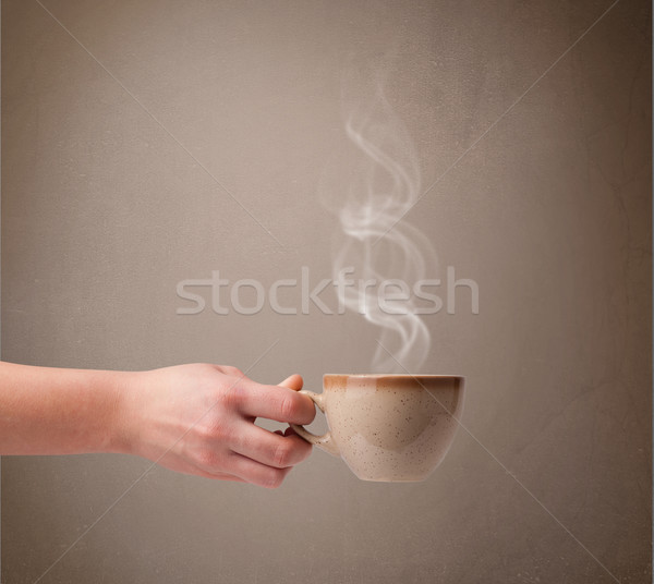 Kaffeetasse abstrakten weiß Dampf Essen Stock foto © ra2studio