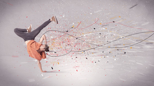 Urban dancing with lines and splatter Stock photo © ra2studio