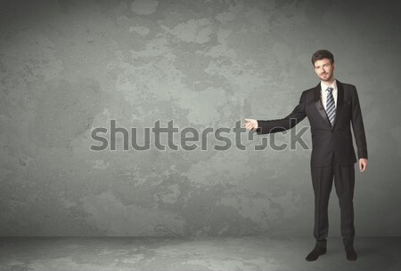 Stock photo: Business person throwing with empty copyspace