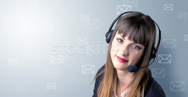 Female telemarketer c Stock photo © ra2studio