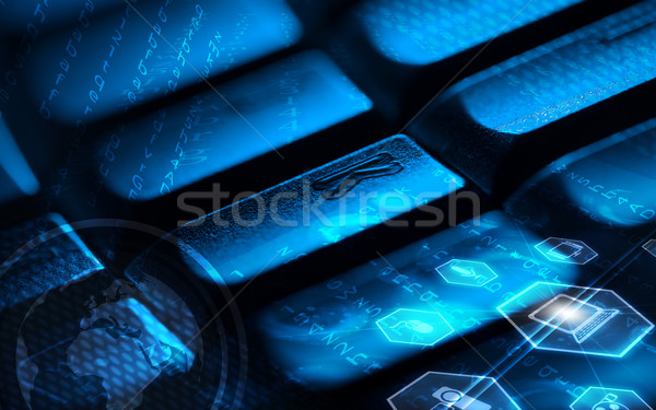 [[stock_photo]]: Clavier · multimédia · icônes · monde