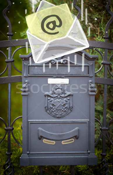 Envelope with email sign dropping into mailbox Stock photo © ra2studio