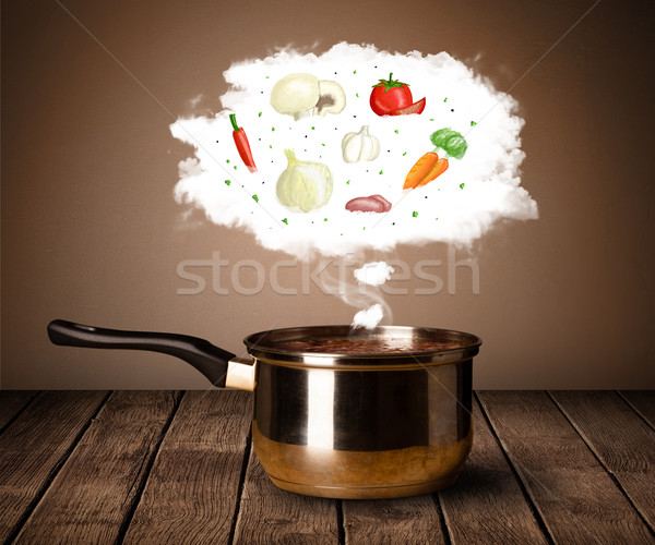 Vegetables in vapor cloud  Stock photo © ra2studio
