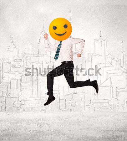 businessman wears devil smiley face Stock photo © ra2studio