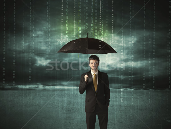 Zdjęcia stock: Człowiek · biznesu · stałego · parasol · Internetu · człowiek
