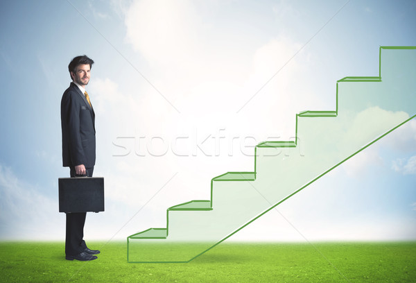 Stepping up a staircase Stock photo © ra2studio