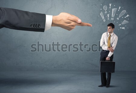 Boss hand firing guilty businessman Stock photo © ra2studio