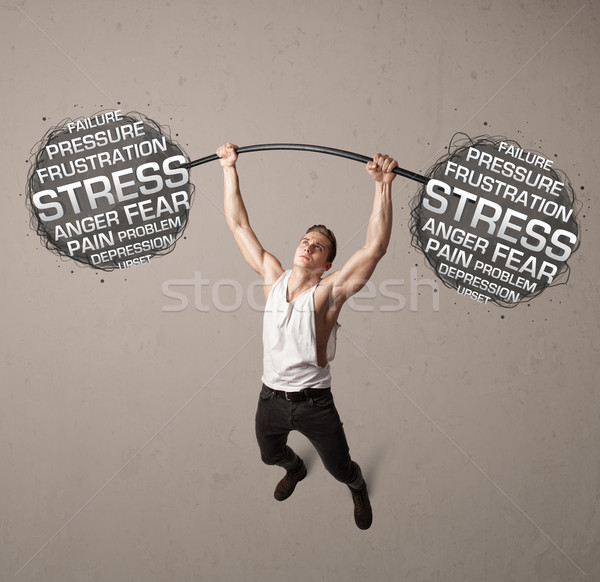 Muskularny człowiek stres silne siłowni Zdjęcia stock © ra2studio