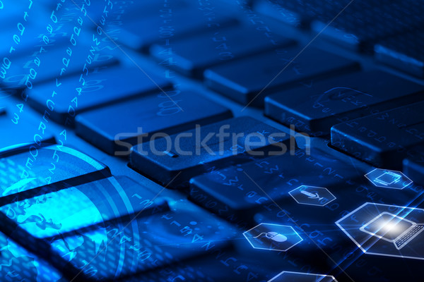 [[stock_photo]]: Clavier · multimédia · icônes · monde