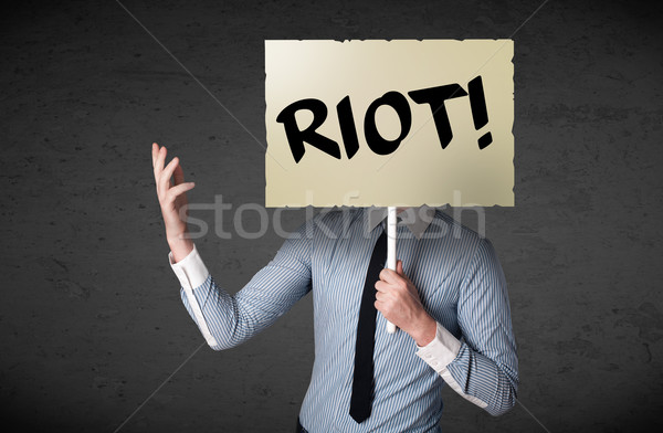 [[stock_photo]]: Affaires · protestation · signe · démonstration · bord