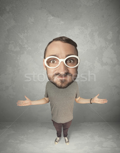 Funny person with big head Stock photo © ra2studio