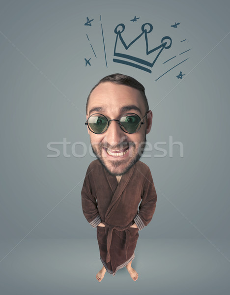 Big head person with crown Stock photo © ra2studio