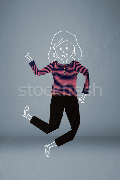 Kleding actie vrouw tekening kleurrijk verschillend Stockfoto © ra2studio