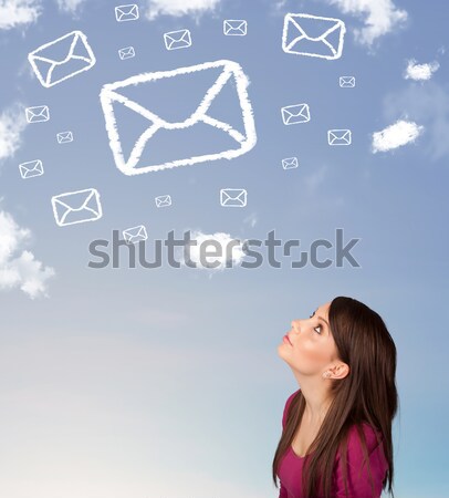 Uita poştă simbol nori Blue Sky Imagine de stoc © ra2studio
