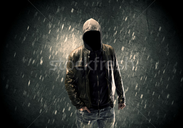 Unknown suspect standing in the dark Stock photo © ra2studio