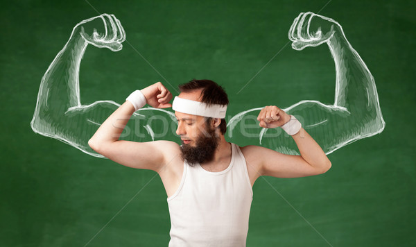 Skinny young man working out Stock photo © ra2studio