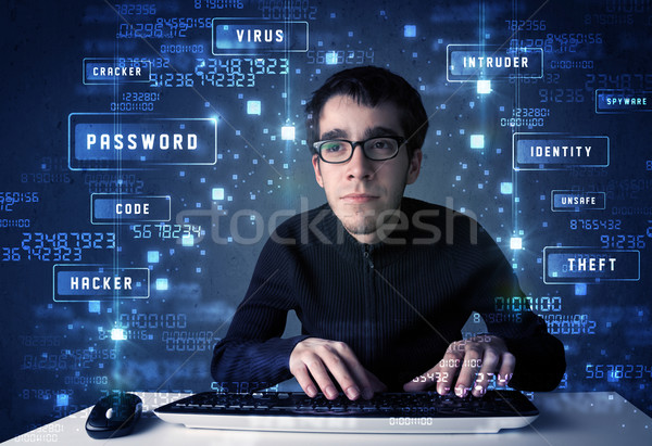 Сток-фото: хакер · технологий · иконки · компьютер · деньги
