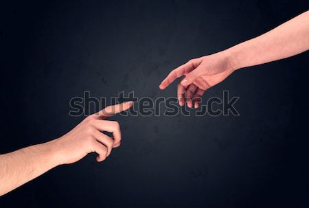 Hand touch ein anderer ein zwei männlich Stock foto © ra2studio