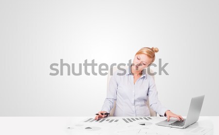 Young businesswoman with plain white copy space Stock photo © ra2studio