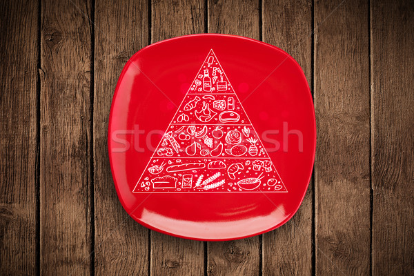Foto d'archivio: Alimentare · piramide · colorato · piatto · piatto