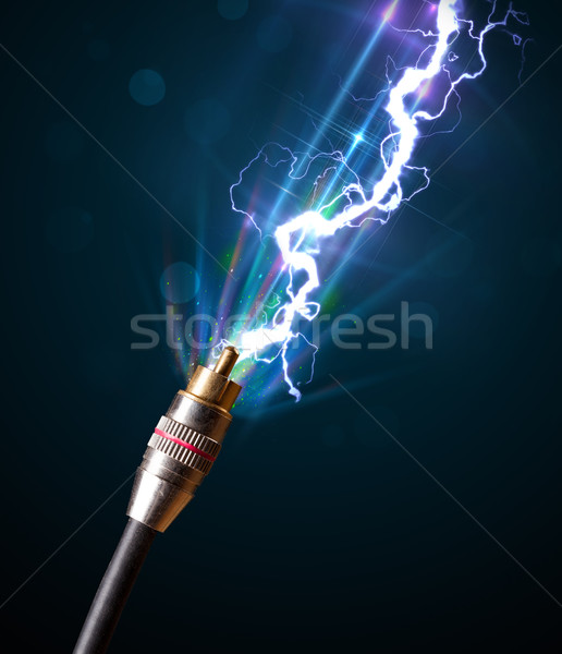 Foto stock: Eléctrica · cable · electricidad · rayo · primer · plano