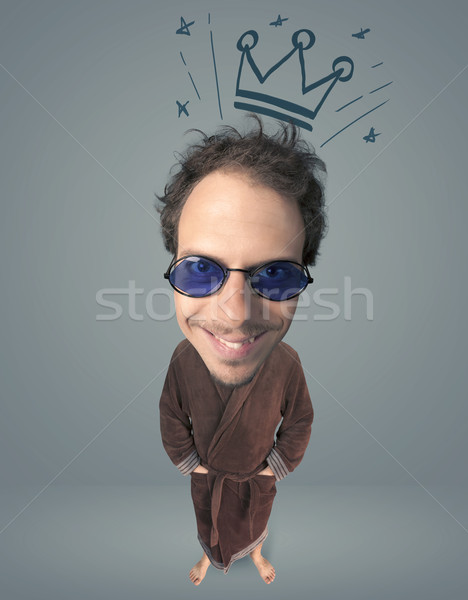 Big head person with crown Stock photo © ra2studio