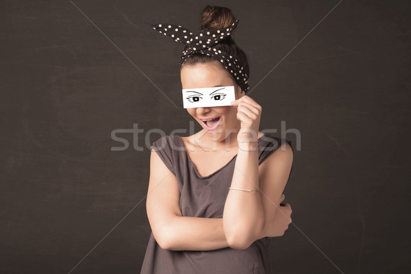 Bobo olhando olho papel Foto stock © ra2studio