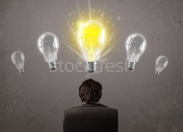 Idea bombilla brillante mano tecnología Foto stock © ra2studio