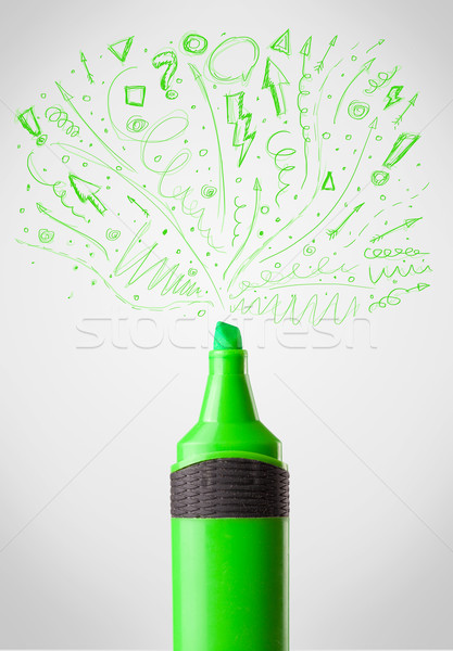 Jelző rajz vázlatos nyilak zöld iskola Stock fotó © ra2studio