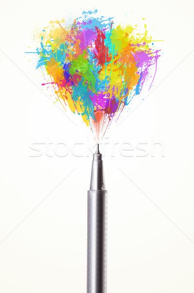 Paint splashes coming out of pen Stock photo © ra2studio