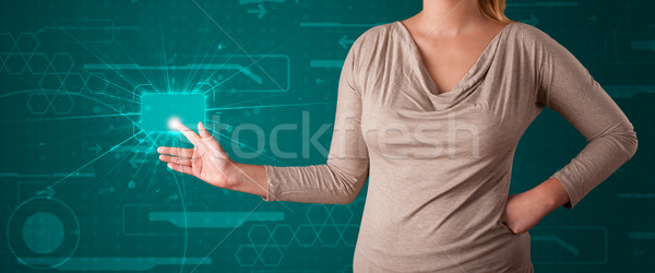 Kobieta wysoki tech typu nowoczesne Zdjęcia stock © ra2studio