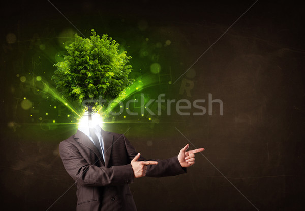 Man with green tree head concept Stock photo © ra2studio