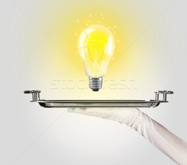 Stockfoto: Knap · idee · lamp · dienblad · heldere