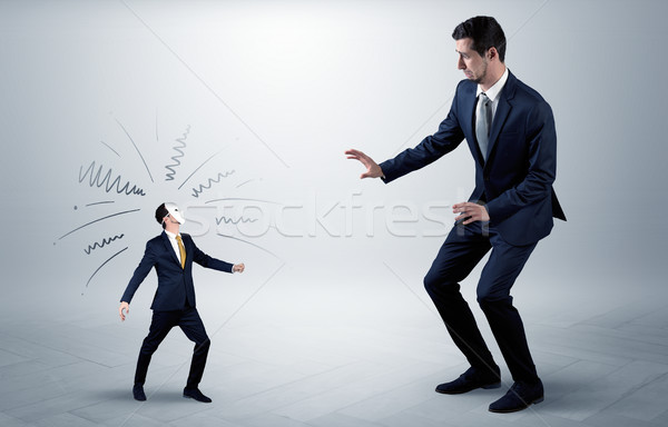Conflict between small and big businessman Stock photo © ra2studio